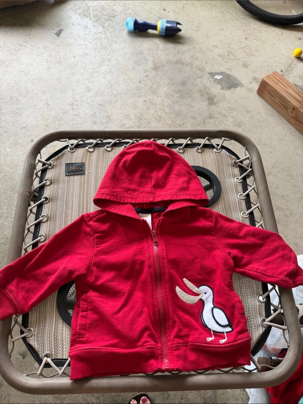 Gymboree Red Hooded Zip-Up Sweatshirt with Pelican Patch